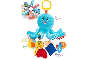 hahaland Car Seat Toy for Babies - Baby Toys 0 3 6 Months, Newborn Infant Sensory Montessori Stroller Toys, Hanging Stuffed A