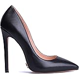 Petit Cadeau Leona - Women's Classic & Sexy Pointed Toe Slip on Pumps with 5" Stiletto High Heels. Handmade to Perfection.