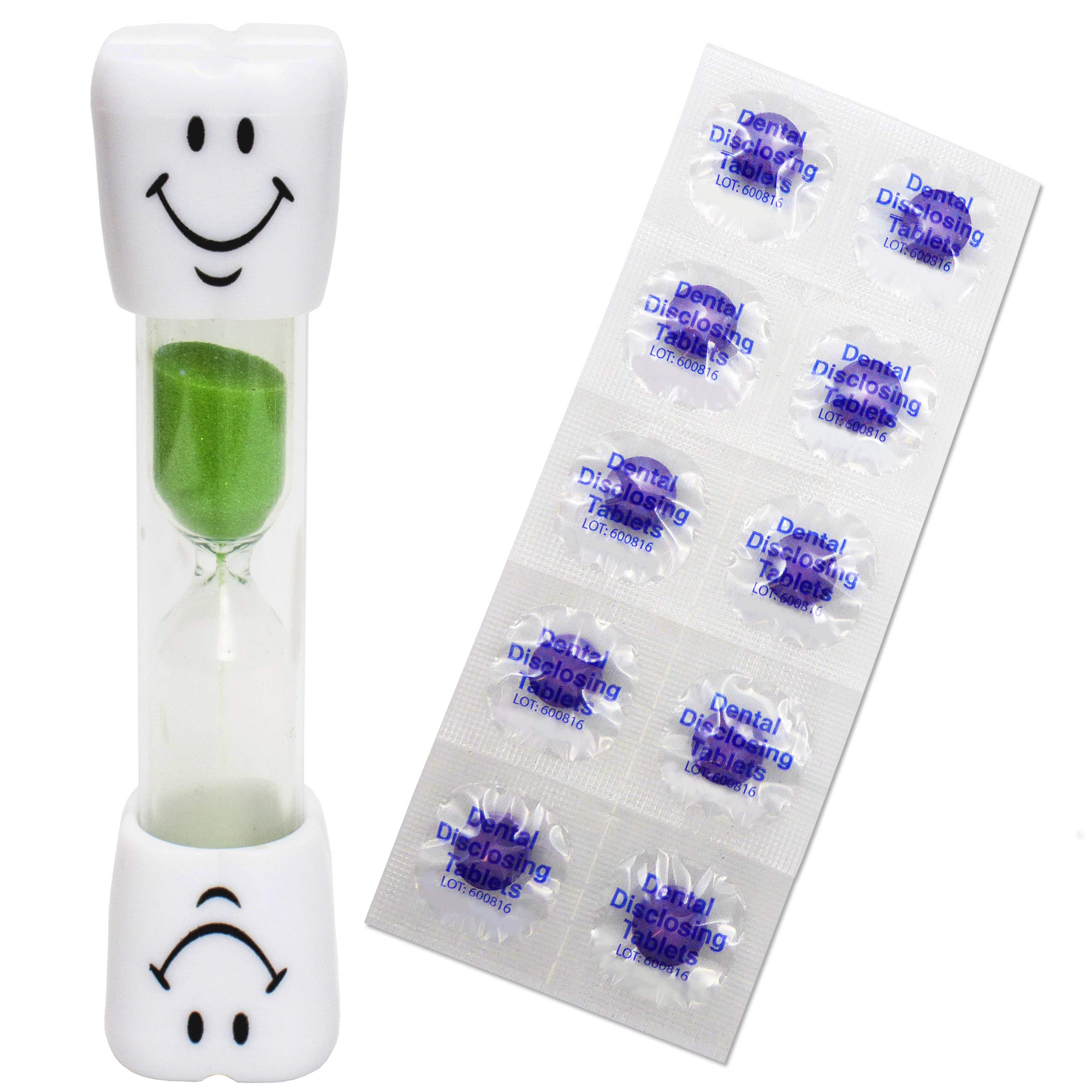 Smile Toothbrush Timer & 10 Disclosing Tablets (Green) — image 1