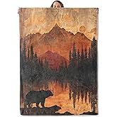 Mountain Bear Gifts, Forest Wildlife Bear Theme Blanket for Adults Women Kids, 50x60 in, Cozy Fuzzy Warm Soft Throw Blankets for Bedroom, Camping, Couch, Decor