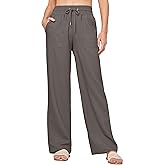 Willit Women Linen Pants Wide Leg Casual Palazzo Pants Cotton Linen Lounge Beach Summer Pants with Pockets 29"/31"/ 33"