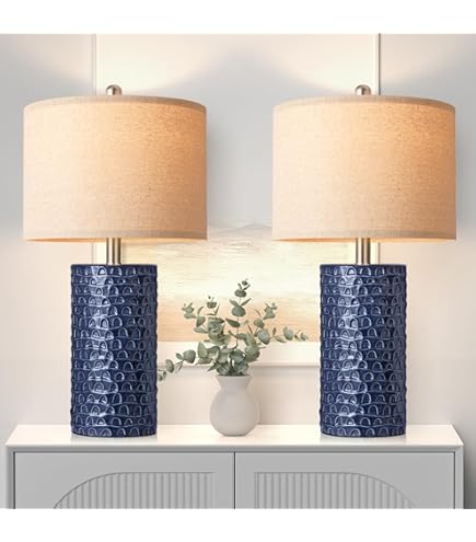 HGNPJC Navy Ceramic Table Lamp 20