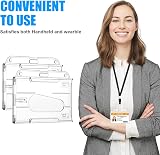 Vicloon Horizontal Card Holder 2pc Clear ID Badge Protectors for Cards view 6