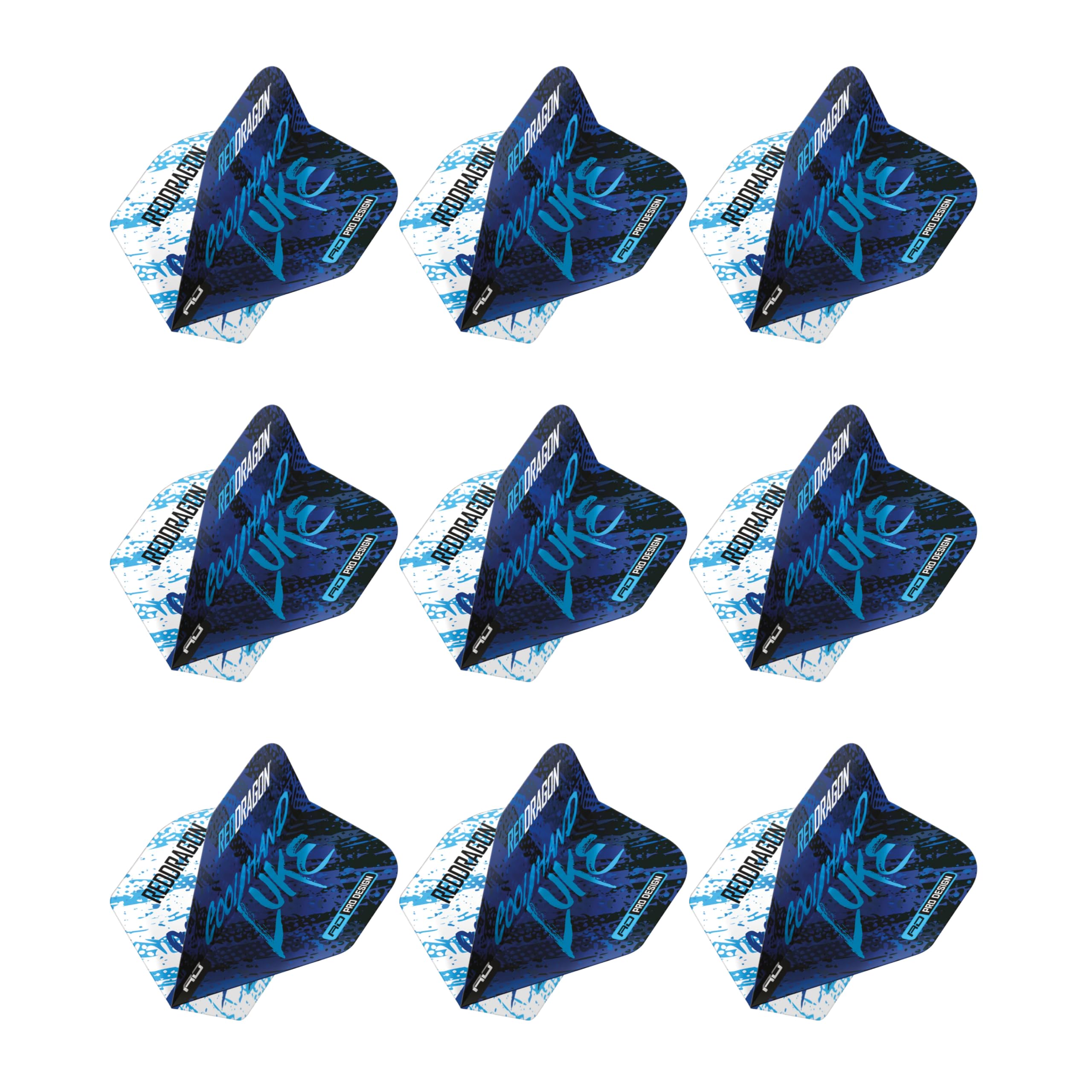 RED DRAGON Yin Yang Double Sided Luke Humphries World Champion Blue & White Standard Dart Flights 3 Sets Per Pack (9 Dart Flights in total)