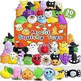 30 Pcs Halloween Squishy Toys, Party Favors Goodie Bags Stuffers for Kids, Stress Relief Halloween Treats Non Candy Classroom Prizes Fidgets Toys for Trick or Treat Gifts
