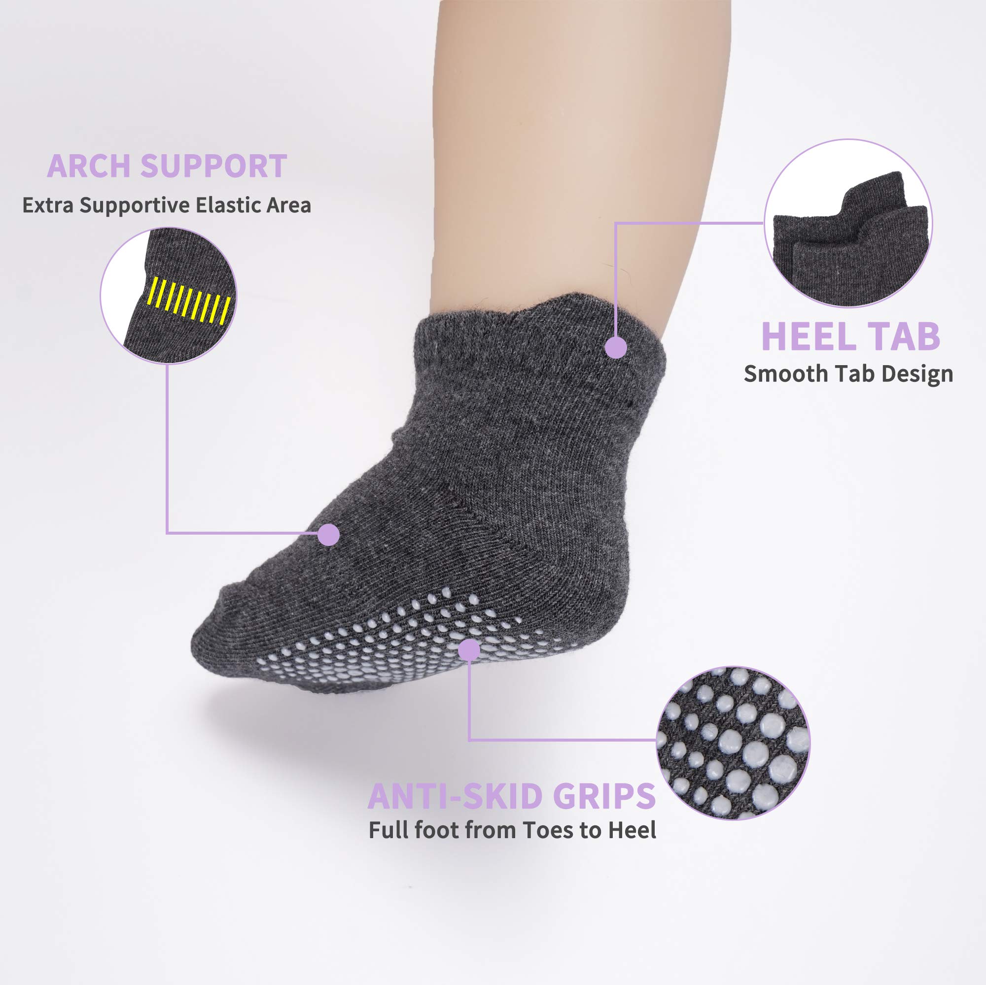 CozyWay Baby Grip Ankle Socks - Pairs of 12 - Non Slip Anti Skid Baby Infants Toddlers Boys Girls Unisex