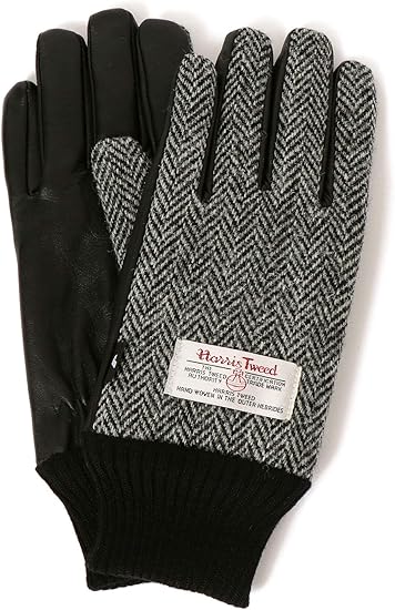 Amazon シップスジェットブルー 手袋 ハリスツイード レザー グローブ メンズ グレー 手袋 通販