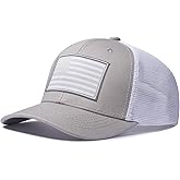 AURR American Flag Trucker Hat, Patriotic Baseball Cap for Men & Women, Breathable Mesh Adjustable Snapback, USA Flag Patch