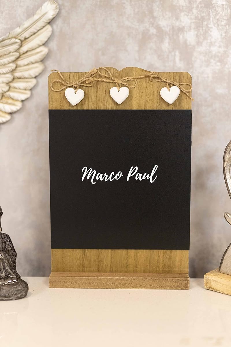 Marco Paul Shabby Chic Wooden Memo Board Rustic Chalk Board with Hearts