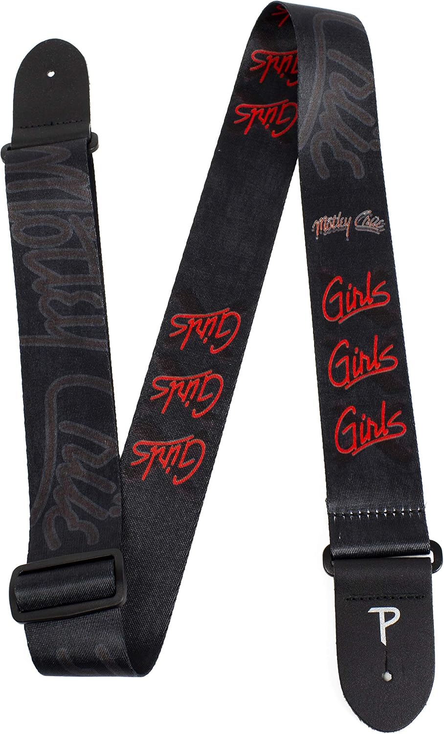 Perri's Leathers LPCP-8262 Motley Crue, Polyester Guitar Strap, Black, 58"