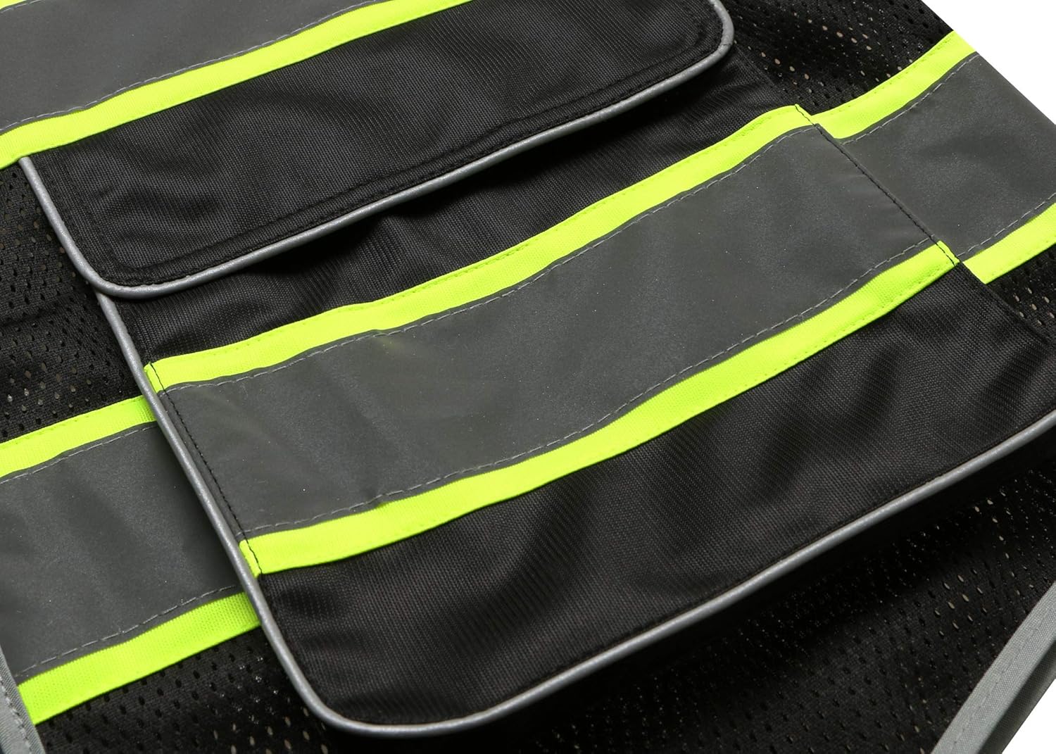 UNINOVA High Visibility Safety Vest - Multi Pockets Reflective Mesh Breathable Workwear, ANSI/ISEA Standards (Medium, Black Mesh-02) - - 