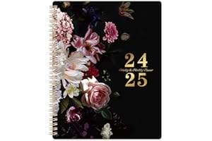 VINDORA 2024-2025 Planner - 8" x 10", JUL.2024 - JUN 2025, 2024-2025 Weekly and Monthly Planner, 2024-2025 Planner/Calendar Spiral Bound with Sturdy Cover, Monthly Printed Tabs, Thick Paper, Twin-wire Binding