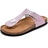 Torotto Boys Girls Flip Flops Comfortable Cork Footbed Thong Sandals with Adjustable Straps(Toddler/Little Kid/Big Kid)
