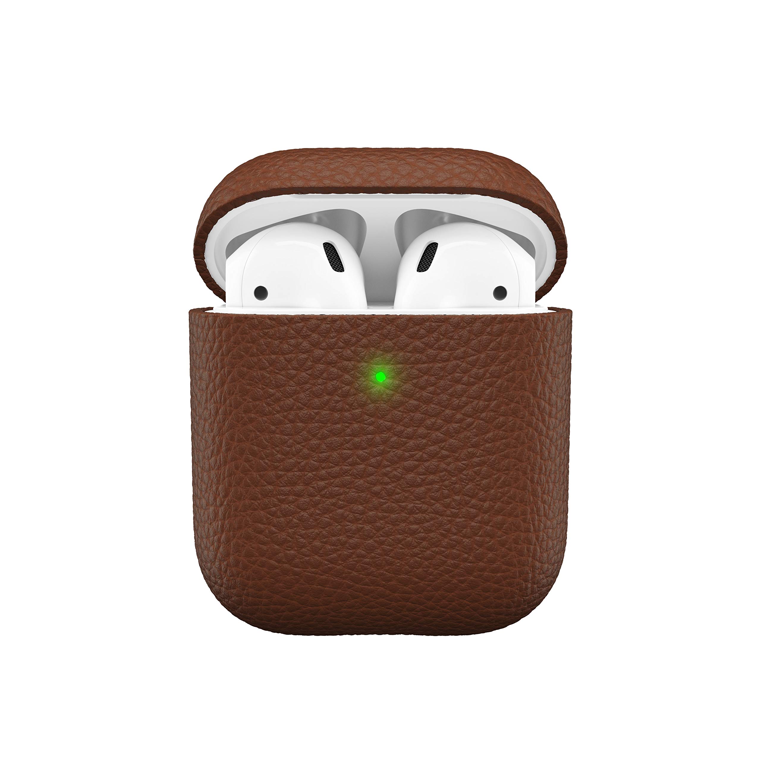 Keybudz Artisan Leather Protective Case for Apple AirPods Case Leather Real Leather Headphones Earphones Accessories Brown