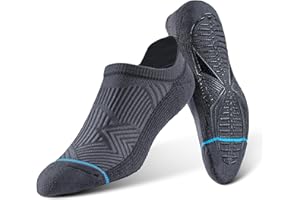 BRISIRA Bamboo Viscose Non Slip Pilates Socks Men Women No Show Grip Compression Thick Cushion Yoga Barre Grippy Ankle