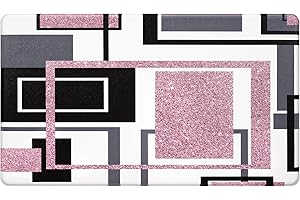 FRAMICS Pink Modern Design PVC Kitchen Mat, Cushioned Anti Fatigue Kitchen Rug Non Slip, Waterproof Memory Foam Kitchen Floor Comfort Mat for Sink Office Laundry, Comfort Standing Mat 18" x 30"