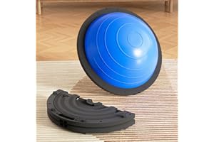 Vtory Foldable Balance Ball, Upgrate Half Ball Balance Trainer for Workout, 1300 lbs Capacity Stability Ball, 23.5 Inch Yoga Half Ball, with Resistant Band & Foot Pump, Full Body Workout, No-slip