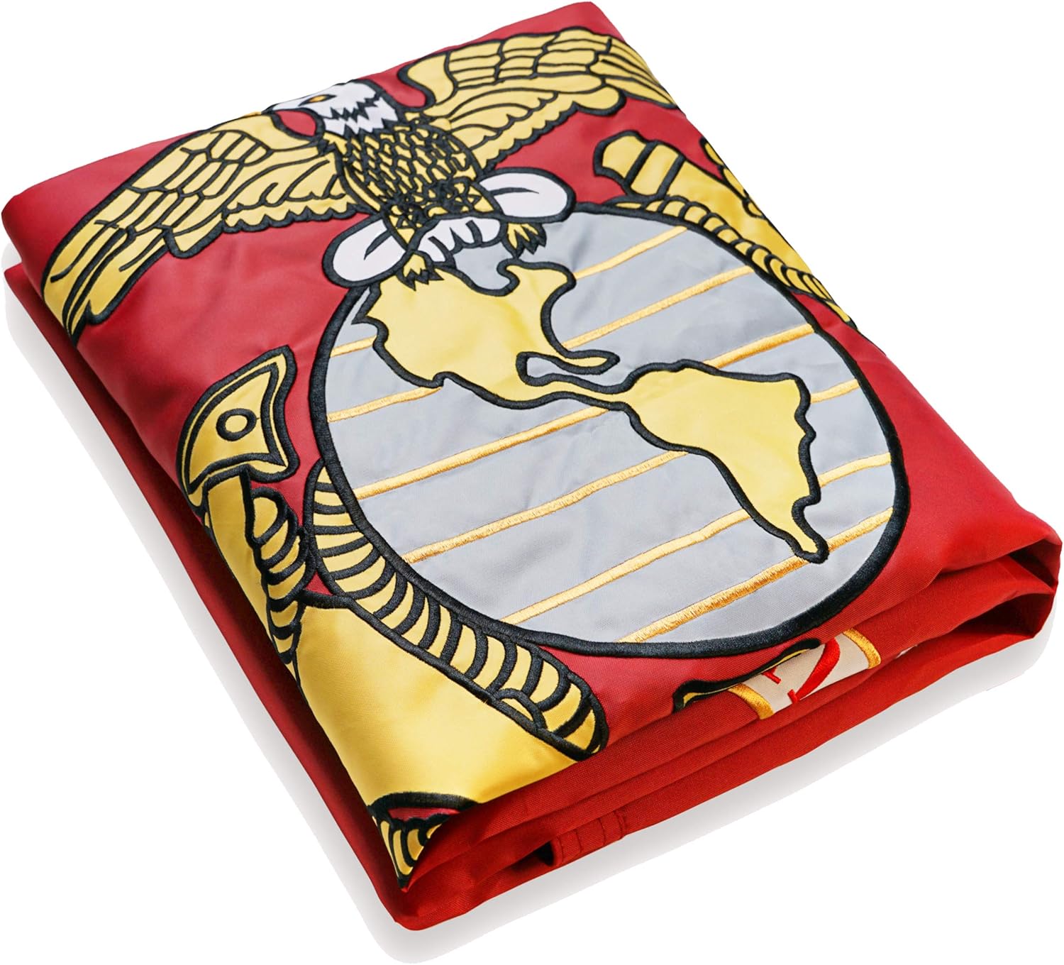 TOAUOT Marine Corps Military Flags 3x5 ft - Embroidered Heavy Duty 300D Nylon - USMC Flags Made in USA Outdoor Use Double Sided 2 ply The United States Flags Home Decorations