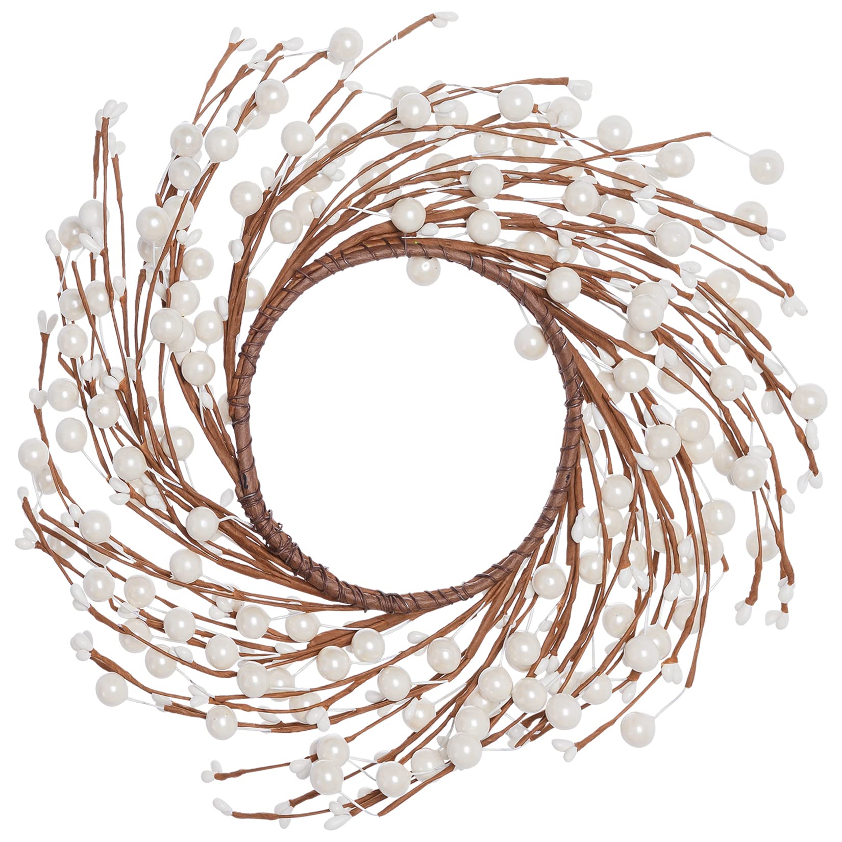 Photo 1 of 12 Inches Berry Wreath Pip Berries Wreath Winter Artificial Twig Wreaths for Festival Celebration Home Farmhouse Front Door Wall Window Home Office Decor Housewarming Gift