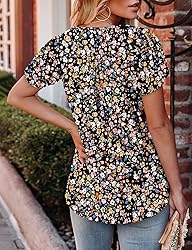 KISSMODA Women's Tunic Tops Casual V Neck Short