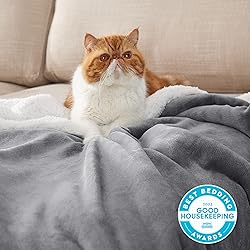 Bedsure GentleSoft Sherpa Fleece Throw Blanket Twin