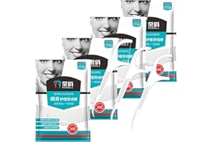 QUALIALL Dental Floss Picks - 4 Packs, 108pcs/bag, Bulk Flossing Picks for Adults - Portable Refillable Toothpick - Unflavored, Soft Plastic - Ideal for Braces - Dental Flosser and Toothpick Combo!