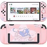 GamePals Cute Protective Shell for Switch 2 , Slim Case Compatible with Nintendo 2, Anti-Scratch and Shock-Absorption Design Cover Skin with 2 Thumb Grips - Sakuta Cat (Pink)