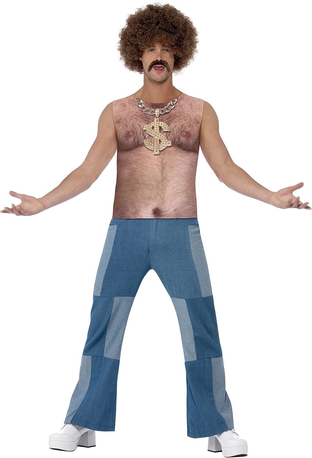 Smiffy's Men's Realistic 70's Hairy Chest