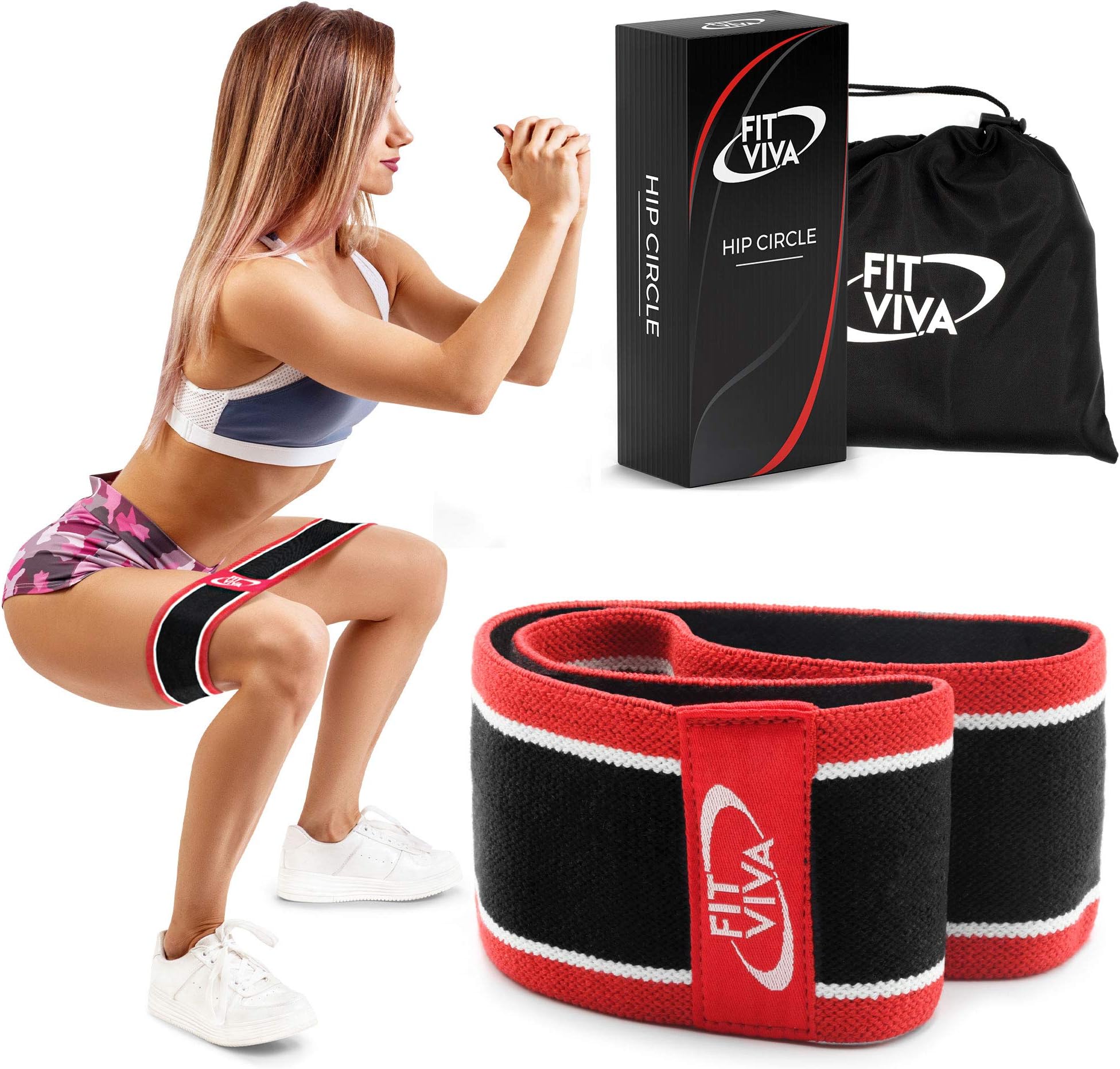 Fabric Resistance Band - Booty Hip Band for Legs, Shoulders and Arms Exercises - Perfect for Fitness, Glute or Squat Workout - Non-Rolling Circle Band for Women and Men (Heavy Band)