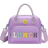 RLGPBON Insulated Lunch Bag Teen Girls, Preppy Lunch Box Large Insulated Lunch Bag Reusable Lunch Tote Bag, Preppy LunchBag for Girls School Travel Picnic