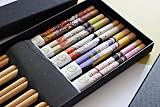 EXZACT 5 Pairs Natural Bamboo Chopsticks Gift Set Handmade Box Japanese Style view 8