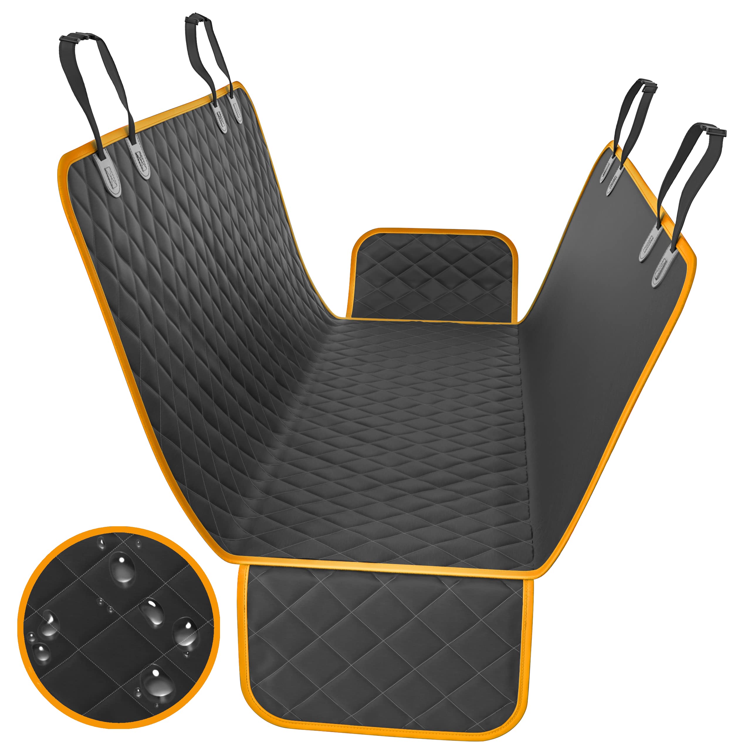 Photo 1 of Active Pets Dog Car Seat Cover for Back Seat - Waterproof Pet Back Seat Cover for Trucks, Sedans & SUVs - Use with Chom Chom Roller Pet Hair Remover. Orange XL
