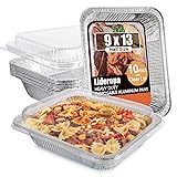 Lideropa Aluminum Pans with Clear Lids 9x13-10 Pack