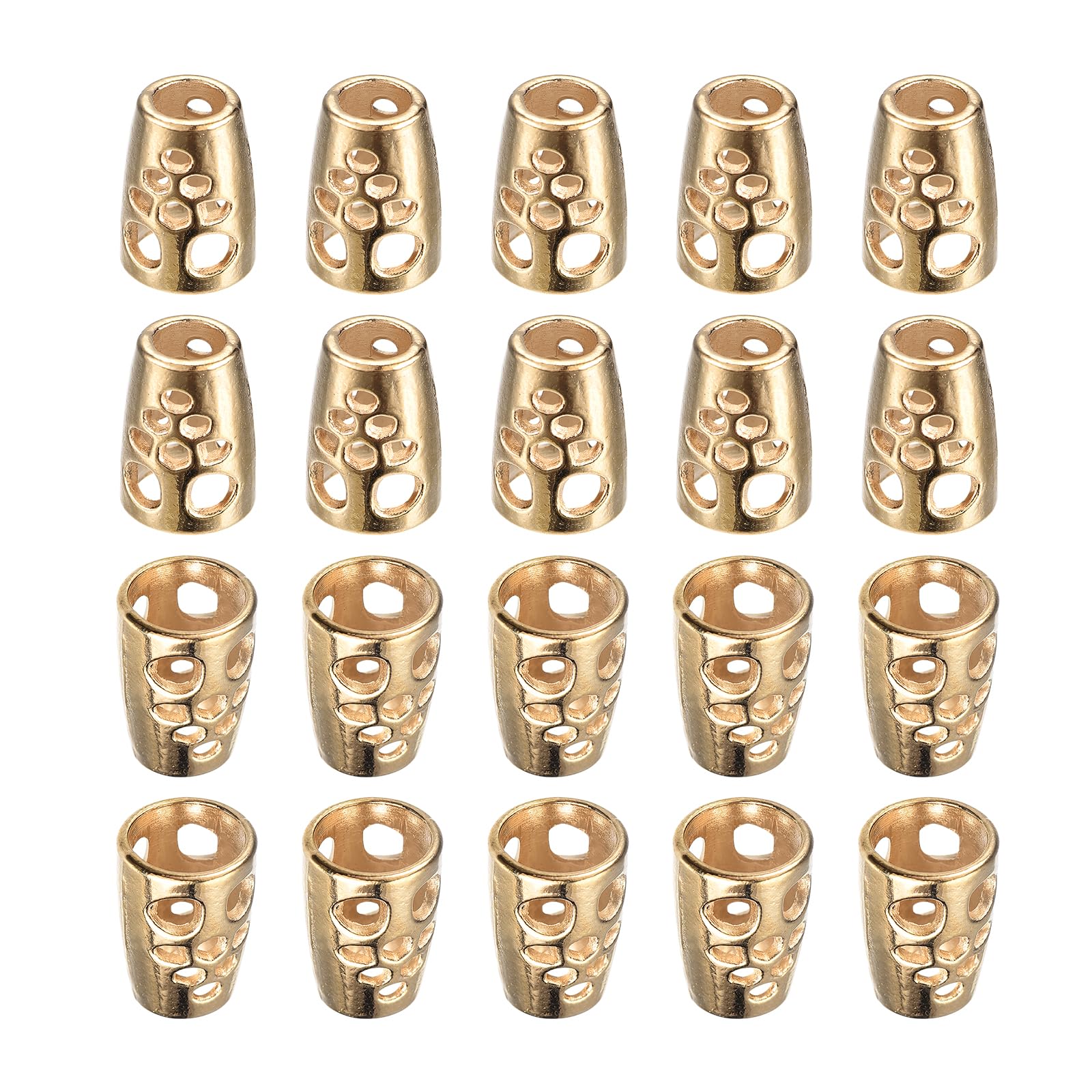 DTGN 9x14x5mm Bell Stopper - 20Pack - Good for DIY Drawstring Lanyard Backpacks - Alloy Conical Cord Ends Lock Cord Rope Fastener Ends Stopper - Gold