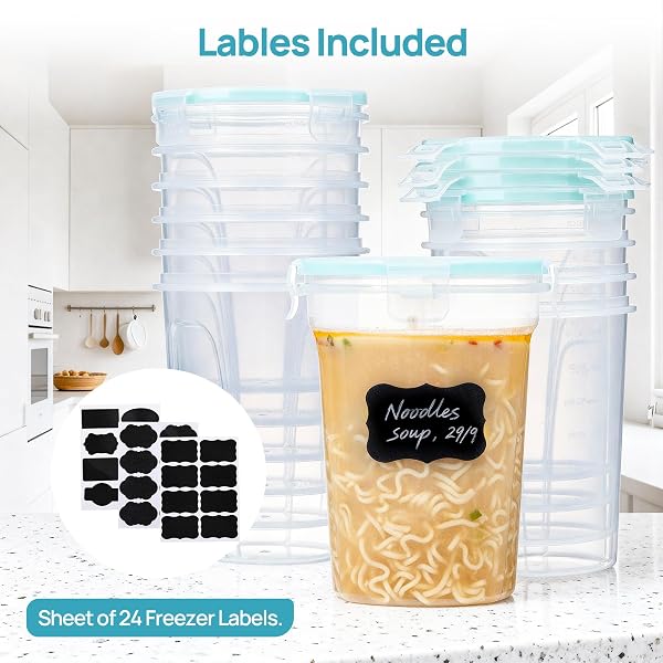 VTOPMART 12 PACK 32OZ SOUP CONTAINERS WITH AIRTIGHT LIDS, DELI CONTAINERS FOR TAKE-OUT, PLASTIC FOOD FREEZER STORAGE CONTAINERS FOR MEAL PREP, SALAD, FRUIT, LUNCH, MICROWAVE/DISHWASHER/FREEZER SAFE