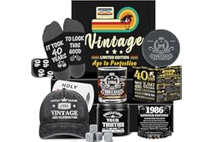 40th Birthday Gifts for Men, Unique Gift Ideas for 40th Birthday Men Who Have Everything, 1986 40 Year Old Birthday Gift Bask