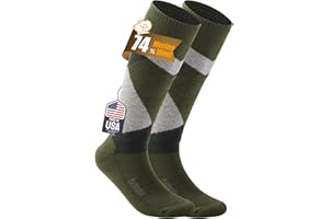 SAMSOX Merino Wool Ski & Snowboard Socks, Made in USA, 74% Merino Wool, Heavyweight Full Cushion Ski Socks for Men & Women