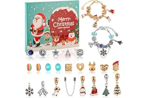 VEWICOKOP Advent Calendar 2023 Bracelets for Girls with 24 Days Christmas Countdown Calendar, 24pcs DIY Charm Jewelry Making Kit, Christmas Gift for Kids Teens Women