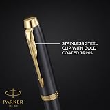 Parker IM Fountain Pen Grey Lacquer Gold Trims Medium Nib Gift Box view 4
