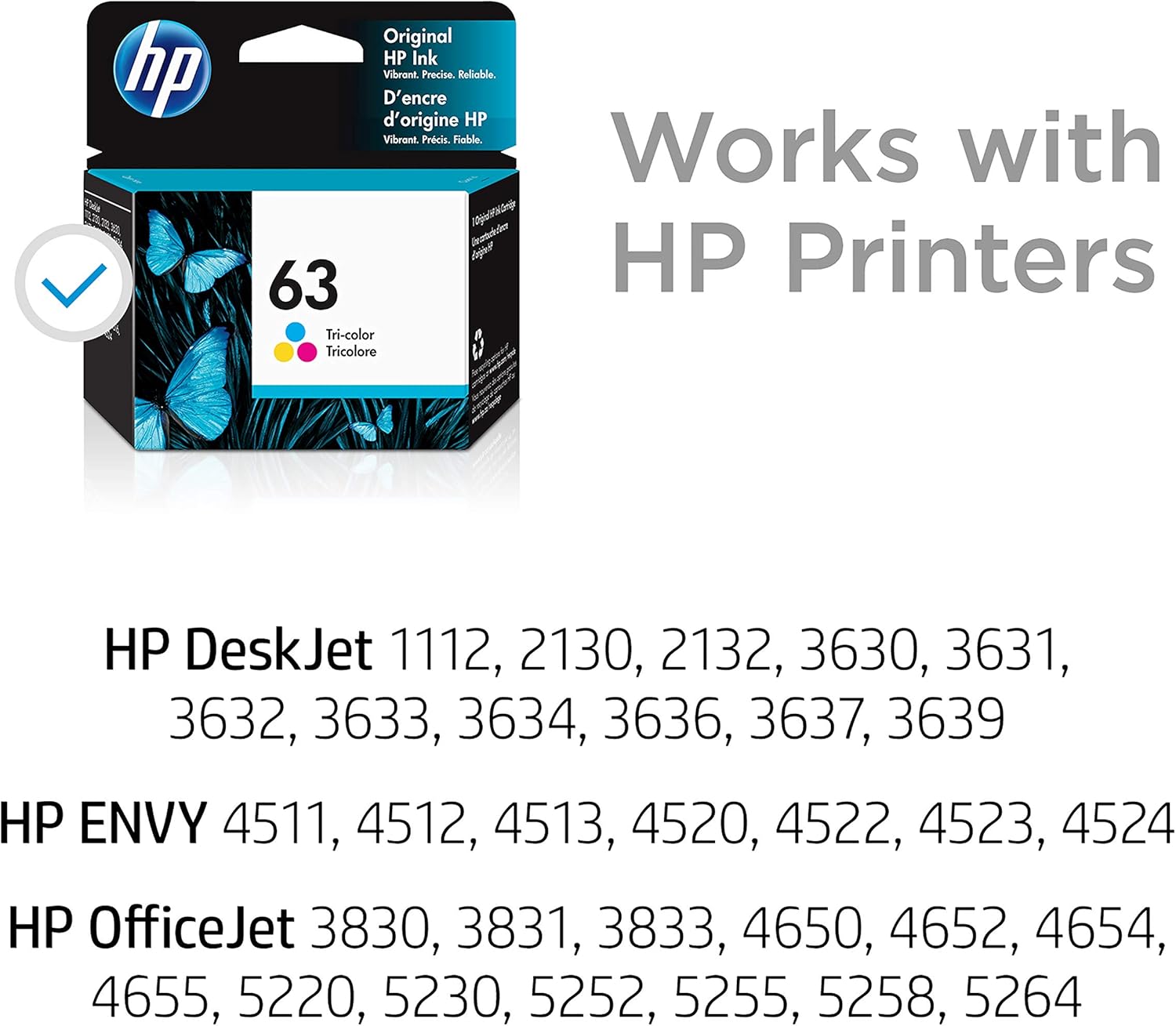 HP 63 | Ink Cartridge | Tri-color | F6U61AN: Office Products