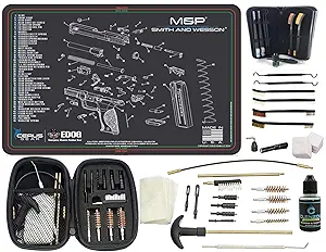 EDOG Smith &amp; Wesso S&amp;W M&amp;P (Exploded View) PPistol Cleaning Mat &amp; Range Warrior Handgun Cleaning Kit &amp; E.D.O.G. Tac Pak Cleaning Essentials