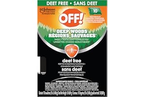 OFF Deep Woods Deet Free Insect and Mosquito Repellent Towelettes, Bug Spray Wipes for Camping, Bug Repellent Safe for Clothi