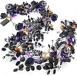 2 Pack 6 Ft Halloween Black Garland Maple Leaf