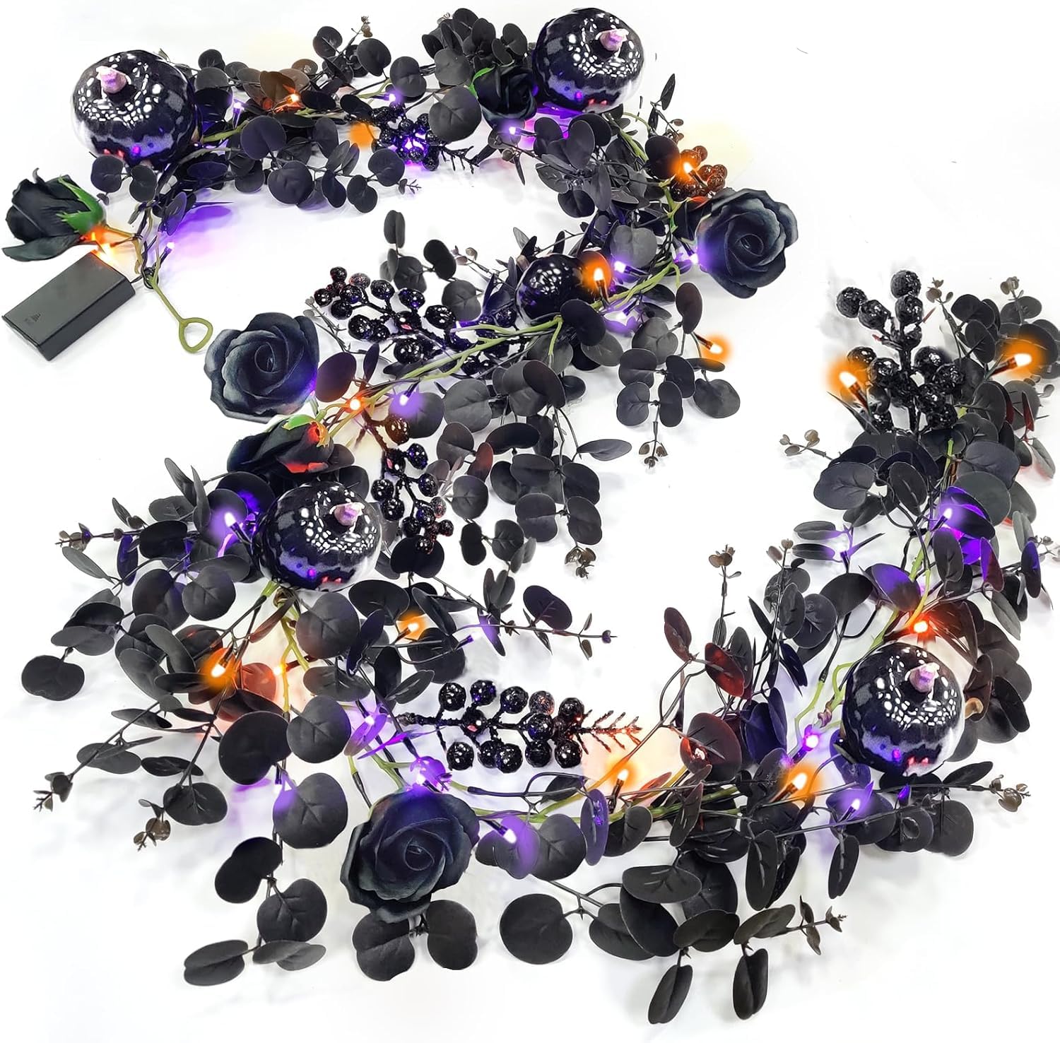 2 Pack 6 Ft Halloween Black Garland Maple Leaf