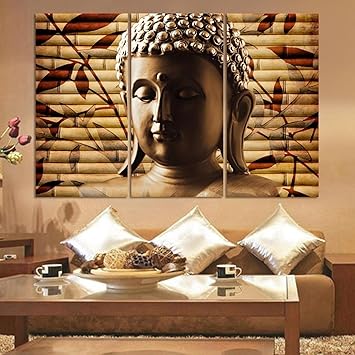 Amazon Com Luxry 3pieces Clasica Budda Solemne Budismo Lona De
