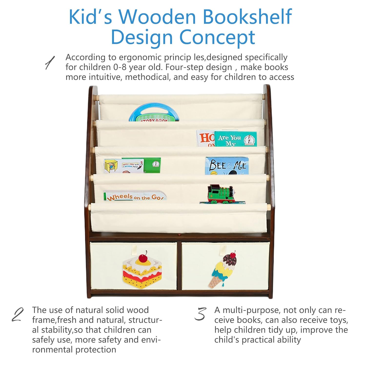 childrens bookcase on wheels