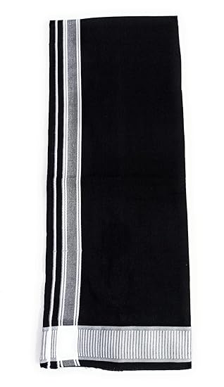 Traditional Swami Black Color White Boarder Single Free Size Lunge.