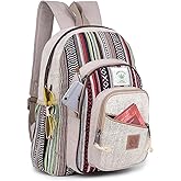 KayJayStyles Natural Handmade Large Multi Pocket Hemp Nepal Backpack
