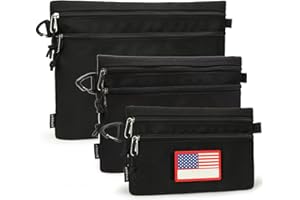 ATRIPACK Tactical Carry On Zipper Pouch, Toiletry Bag Packing Sack Cosmetic Kit Makeup Digital Bag Tool for Men Women Kids, Travel, Office,School(3 PCS-Black,Small+Medium+large)