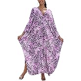 KEYLORTING Women's Plus Size Kaftan Dress – Plus Size Maxi Dress Moo Moos Beach Cover Up,Bathing Suit Cover-Up Loungewear